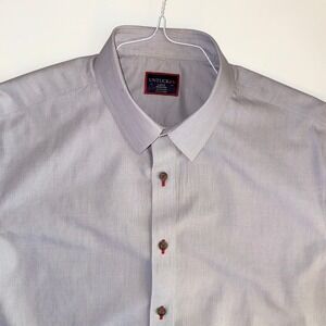 UNTUCKit Mens Large Wrinkle Free Lavender Long Sleeve Button Down Shirt Cotton